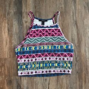 Colorful printed Forever21 halter top
